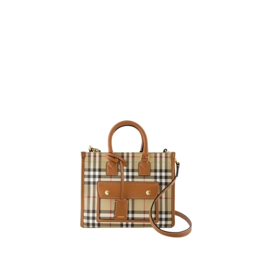 Burberry Tote Mini Freya Shopper Bag - Synthetic Leather - Brown Brown