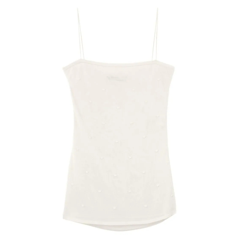 Jacquemus Blouse Square Neck Spaghetti Strap Top White