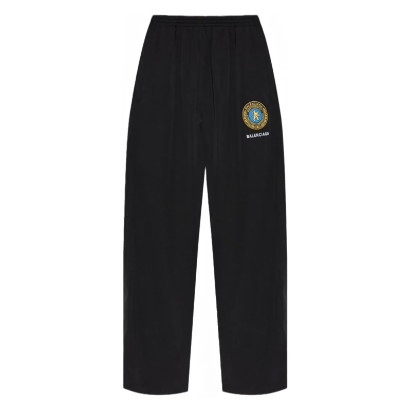 Balenciaga Jogginghose Relaxed Wide-Leg Tracksuit Trousers With Embroider Black