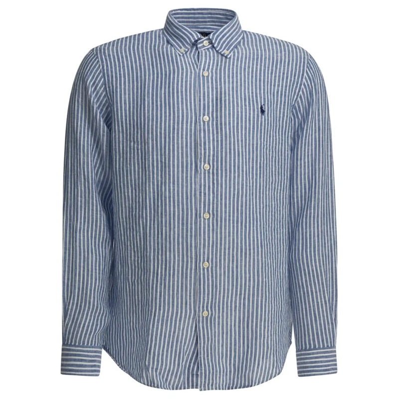 Polo Ralph Lauren Hemd Vertical Striped Long-Sleeve Linen Shirt Grey