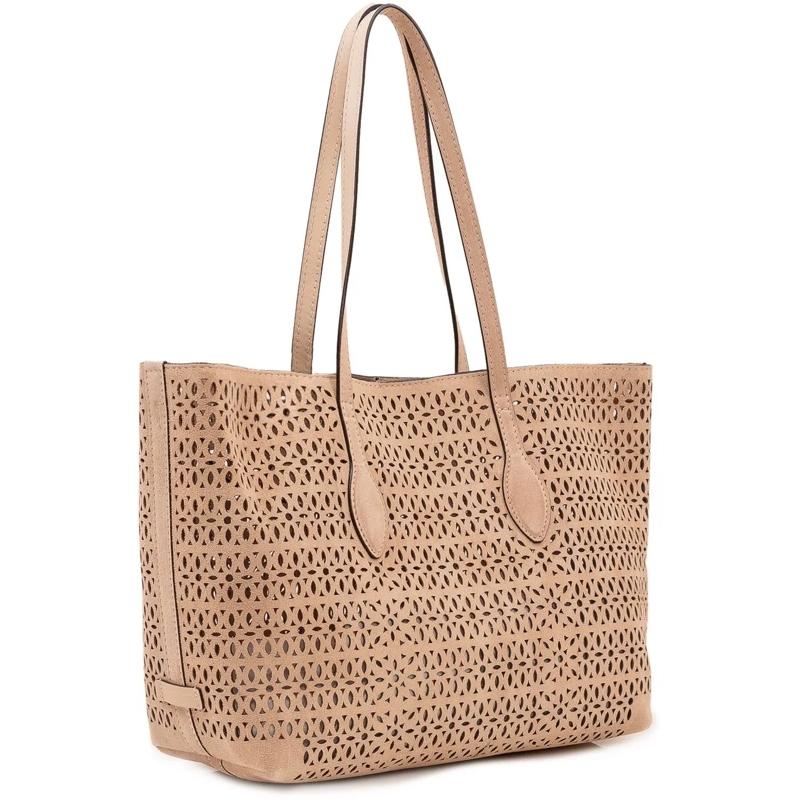 Gianni Chiarini Shopper Mashup Tote Bag Traforata con Manici Lunghi beige(Image 2)