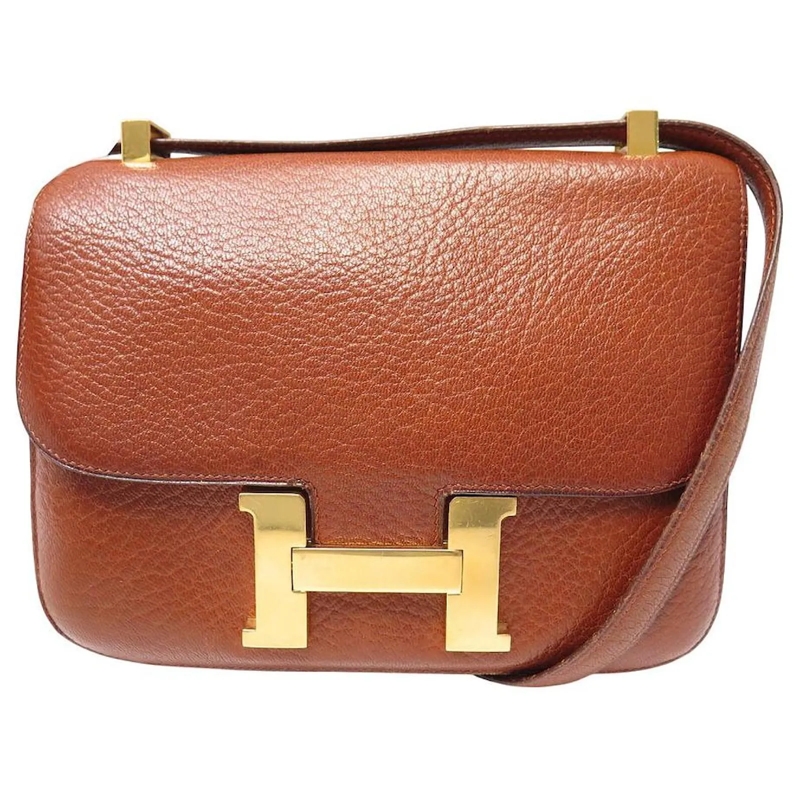 Hermès Crossbody Bag VINTAGE HERMES CONSTANCE 24 HANDTASCHE AUS MYSORE- braun