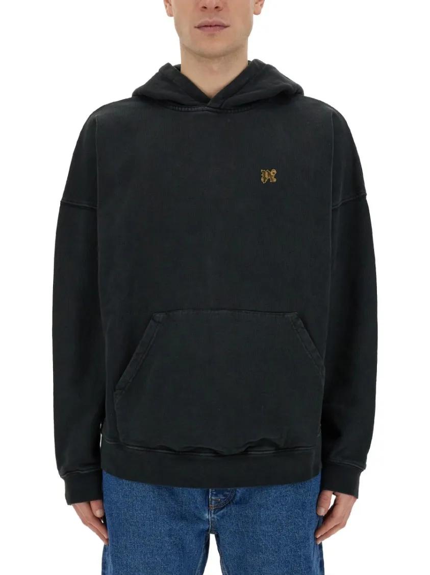 Thumbnail - Palm Angels - "Burning Monogram" Print Sweatshirt - Größe M - schwarz