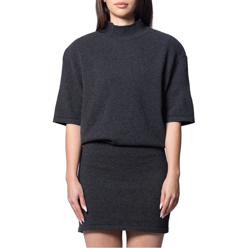 Jacquemus Midikleid LA ROBE MAILLE CASTAGNA DARK GREY grau