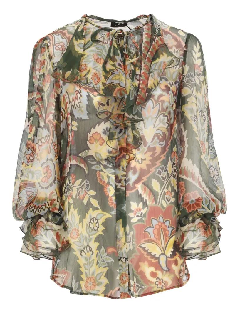 Etro - Green Silk Shirt - Größe 44 - grün