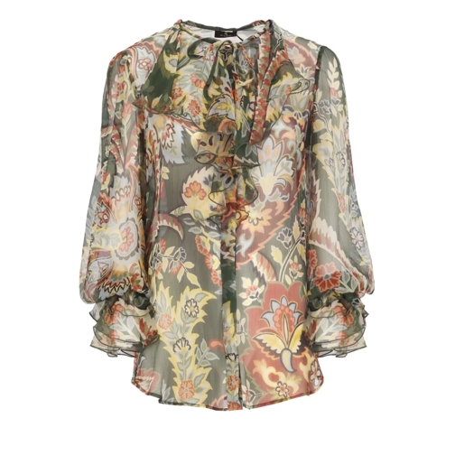 Etro Green Silk Shirt Green Chemises