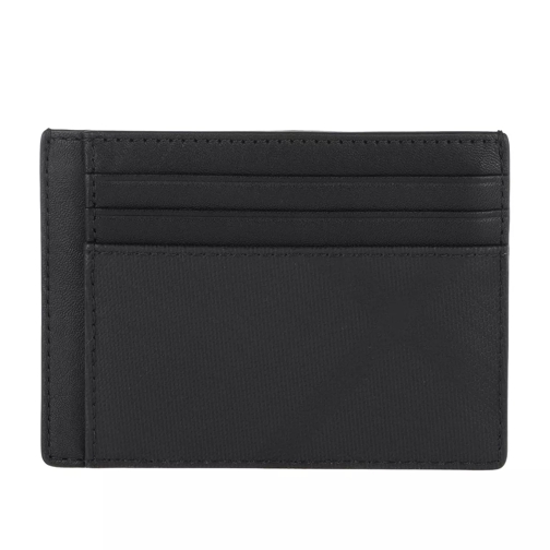 Burberry Check And Card Wallet Leather Dark Charcoal Korthållare