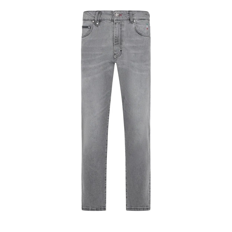 Philipp Plein Cropped-Jeans Detroit Fit Jeans Basic grau