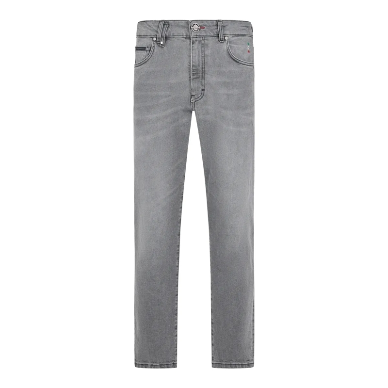 Philipp Plein Cropped-Jeans Detroit Fit Jeans Basic grau