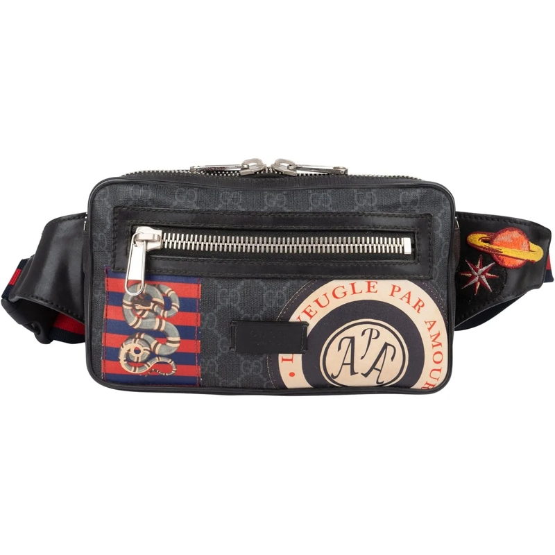 Gucci Tote Gucci GG Monogram Supreme Night Courrier Belt Cros schwarz