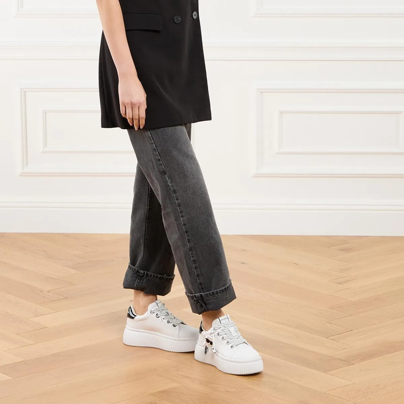 Karl Lagerfeld Plateau-Sneaker Kreeper Lo Karl Nft Pendant White Lthr