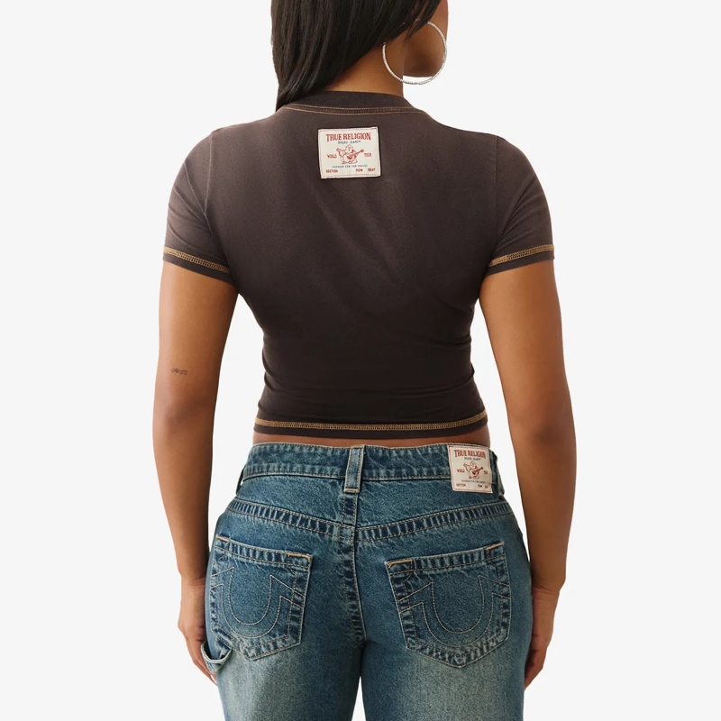 True Religion T-Shirt T-Shirt Cropped schwarz(Image 4)