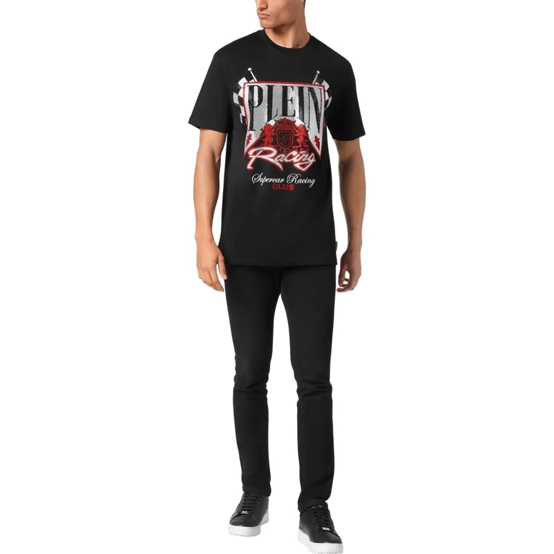 Philipp Plein T-Shirt T-Shirt Racing Mit Schmucksteinen schwarz(Image 9)