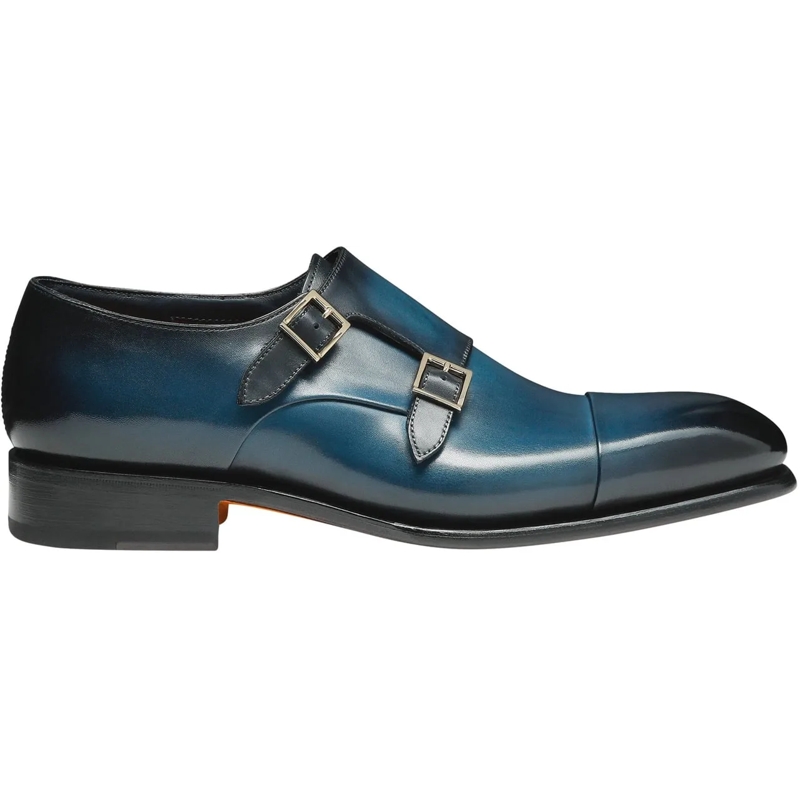 Santoni Claquettes Men's doublebuckle shoe weiß