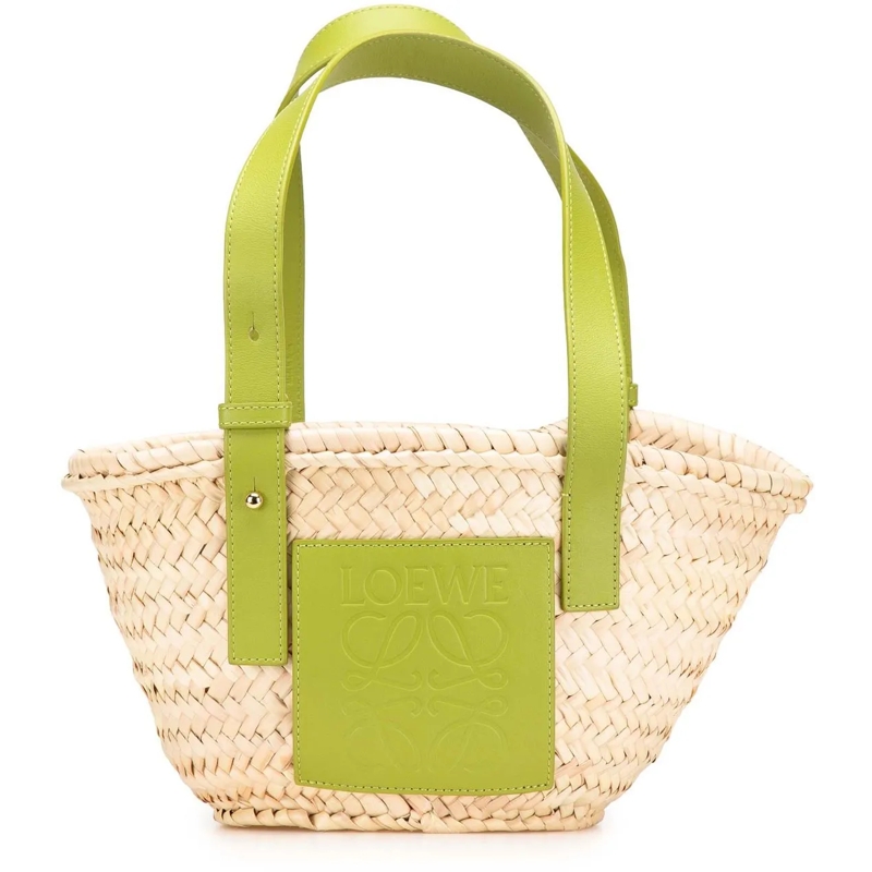 Loewe Shopper Small Raffia Basket Tote braun