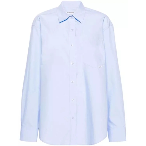 Alexander Wang Blue Poplin Cotton Shirt Blue 