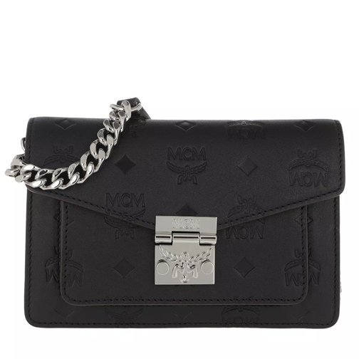 MCM Patricia Monogrammed Leather Belt Bag Xmini Black Crossbody Bag