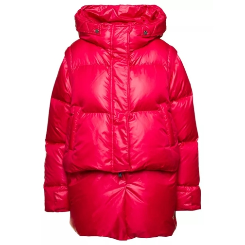Anitroc Chiara' Red Puffer Jacket In Technical Fabric Red Donzen jassen