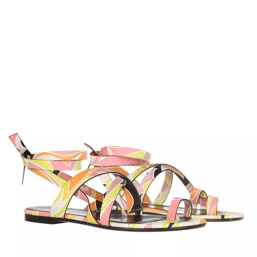 Emilio Pucci Sandals Dinamica  Rosa/Giallo Strappy sandaal
