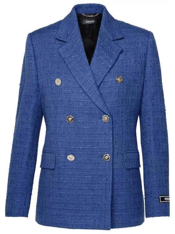 Versace - Blue Cotton Blend Blazer - Größe 40 - blue