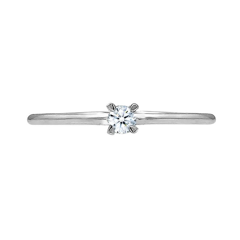 Elli Diamantring Ring Solitär Verlobung Diamant (0.06 ct.) 585 Weiß silber(Image 2)