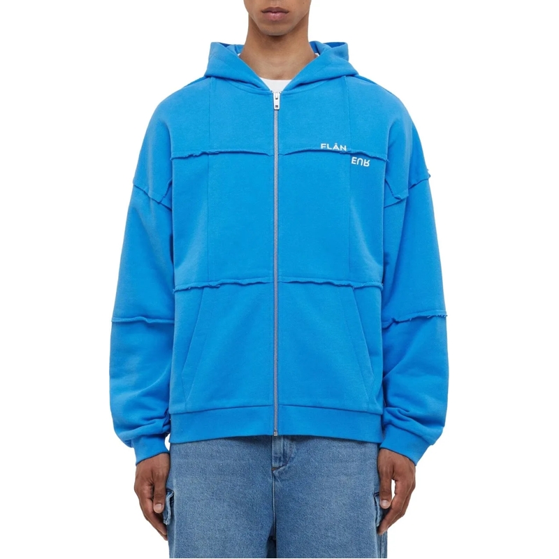 Flâneur  Cut & Sew Zip-Up Hoodie | Cobalt Blue blau