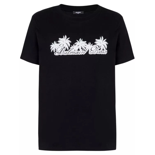 Balmain Black Palm-Print T-Shirt Black 