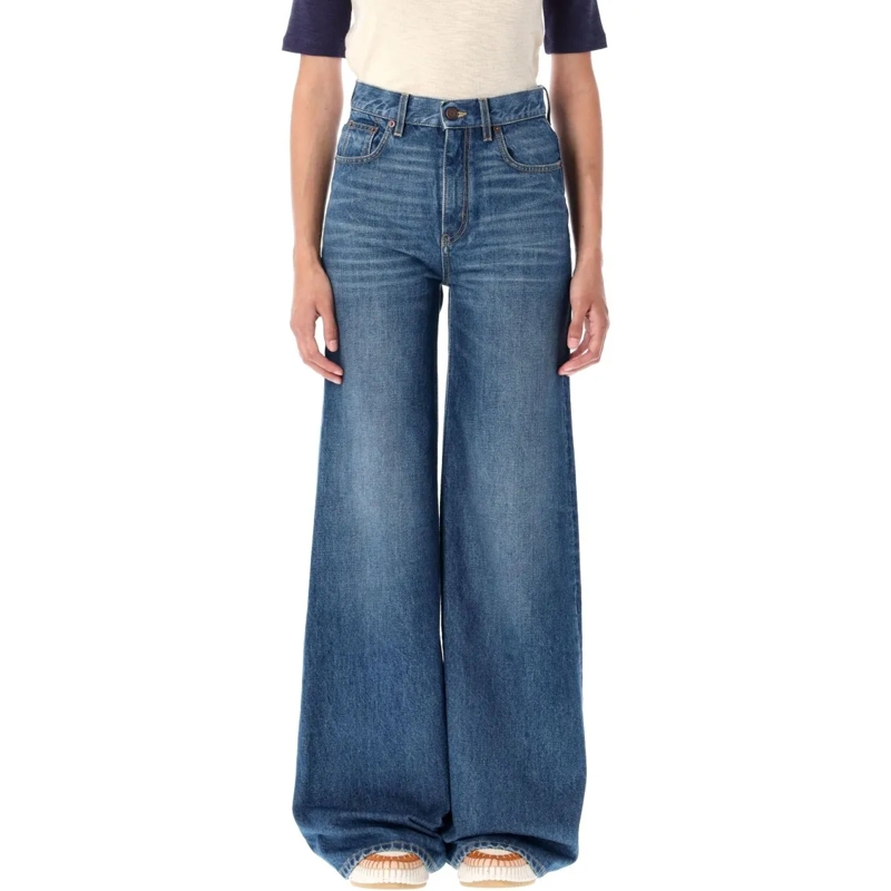 Chloé Jeans High-Rise Flare Denim Pant Blue