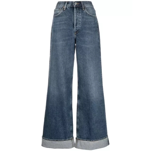 Agolde Dame Wide-Leg Organic-Cotton Denim Jeans Grey 
