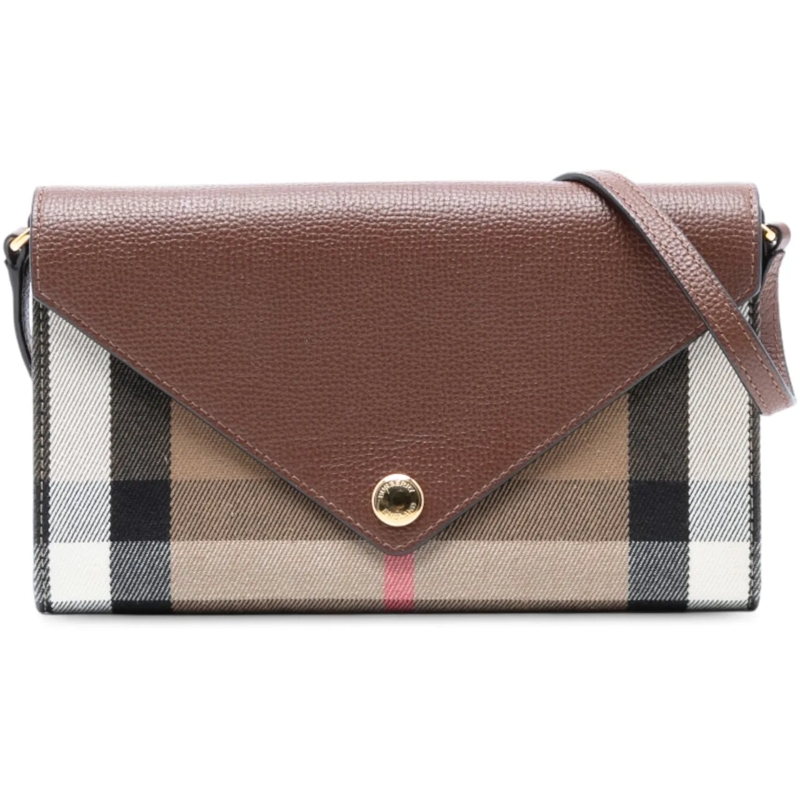 Burberry Schultertasche House Check Canvas and Leather Hannah Wallet on St braun