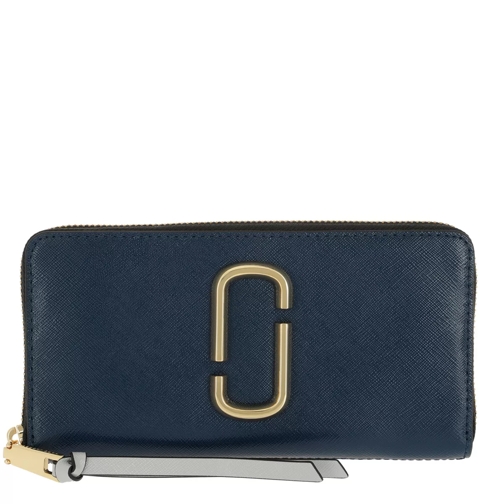 Marc Jacobs Snapshot Standard Continental Wallet Leather Blue Sea Continental Portemonnee