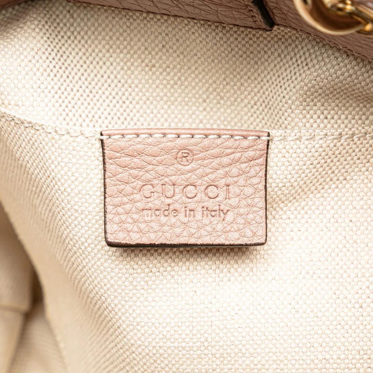 Gucci Shoppers 2000-2015 Mini Calfskin Bamboo Shopper Satchel in poeder roze