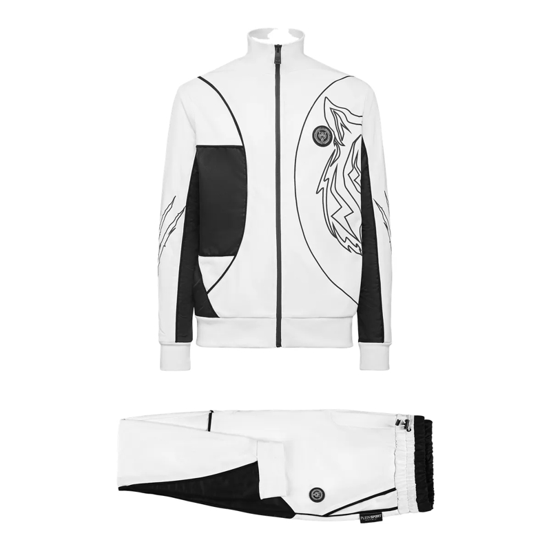 Plein Sport Jogginghose Jogginganzug Tiger weiss