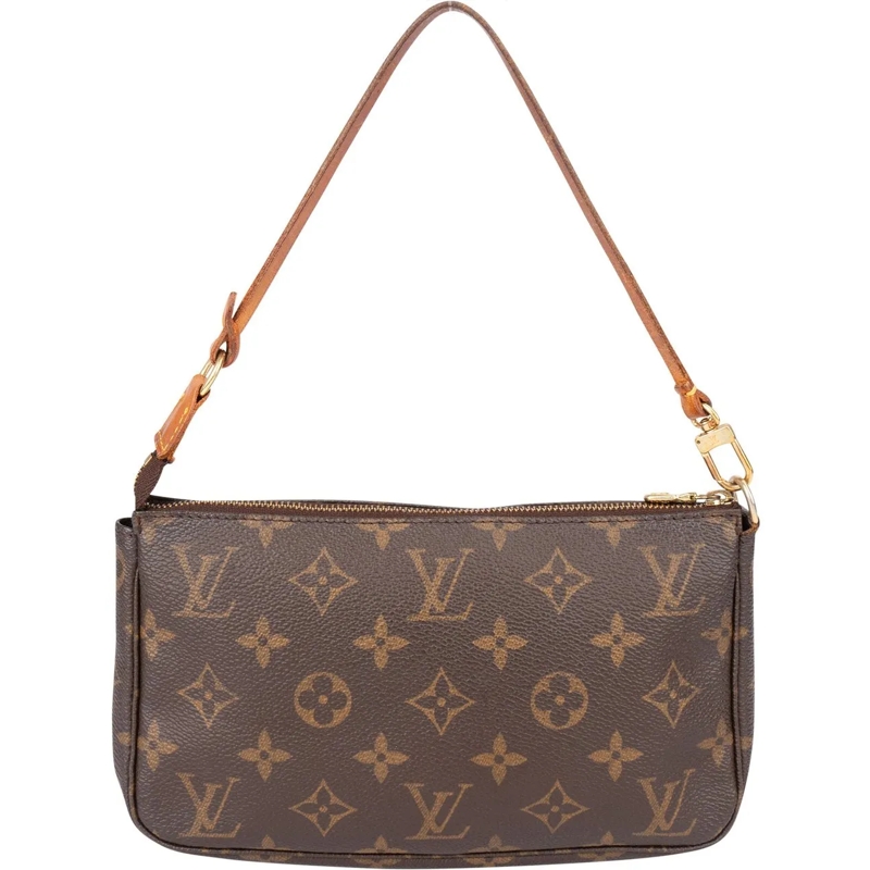 Louis Vuitton Schultertasche Louis Vuitton Canvas Monogram Pochette Accessoire  braun