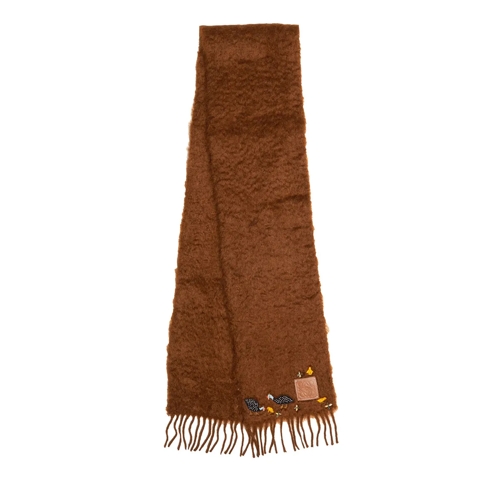 Loewe Wollschal Guinea Fowl Scarf Brown Nut