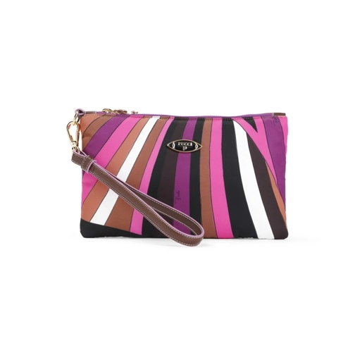 Pucci Clutch Yummy Fuxia And Brown Polyamide Clutch Multicolor