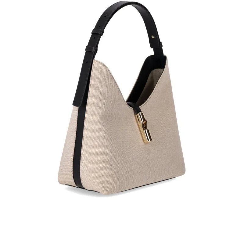 Furla Hobo Bag Furla Goccia M Hobo Naturale+Nero(Image 5)