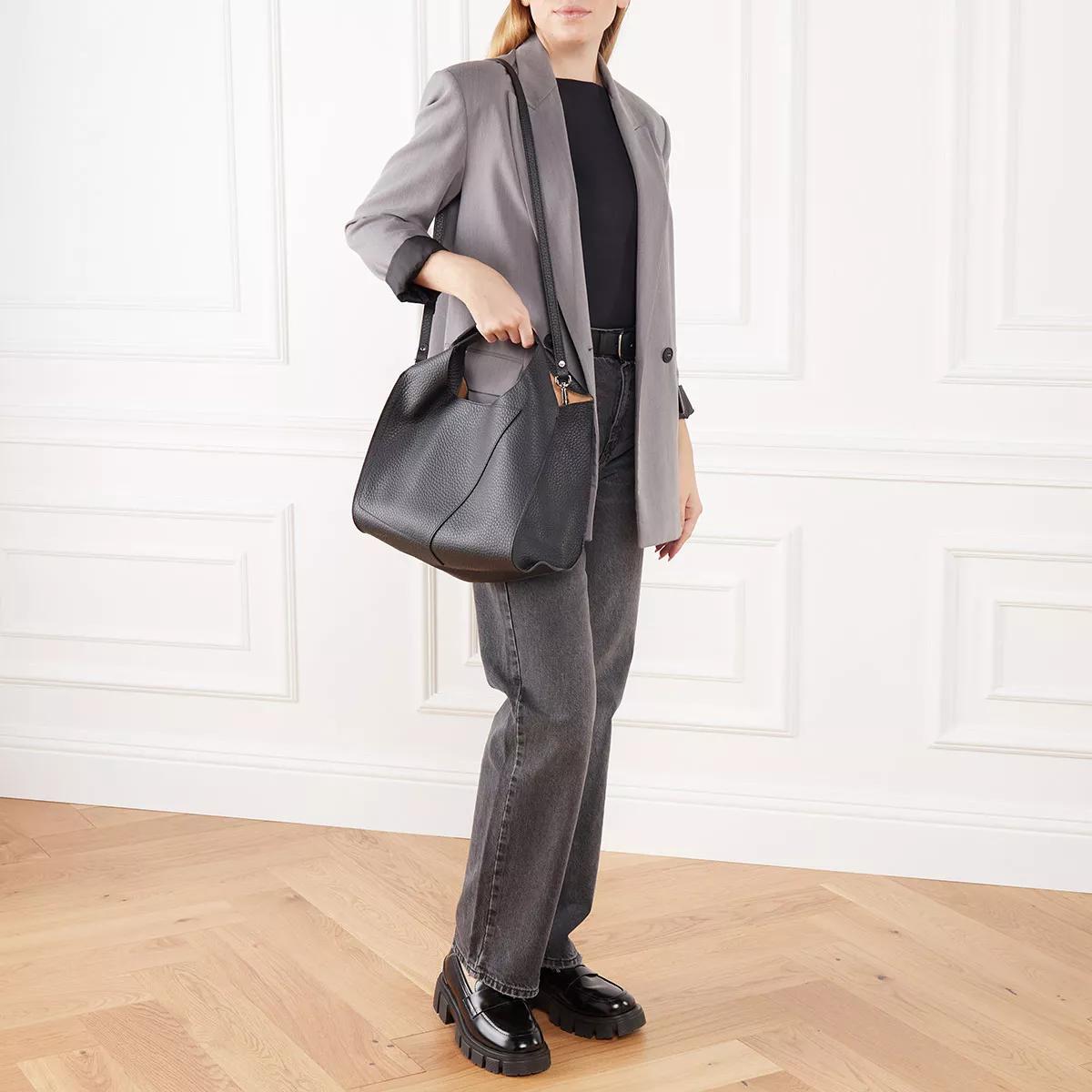 Gianni Chiarini Zwarte leren crossbody shoppingtas Black Dames
