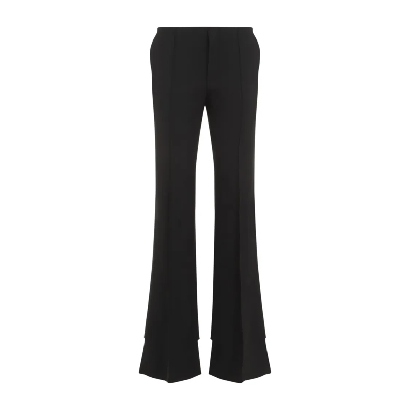 Chloé  Flared Trousers With Virgin Wool Blend And Cut Black