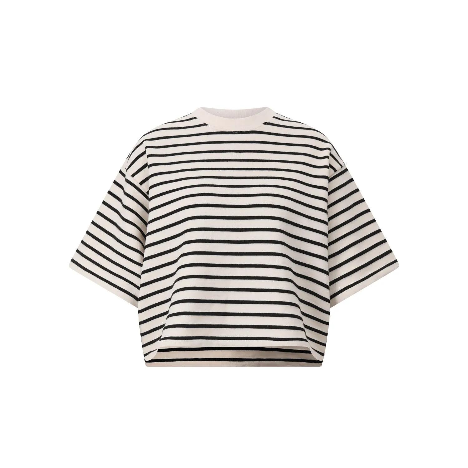 Thumbnail - Anine Bing - Oversized Cropped T-Shirt Myers - Größe S - creme