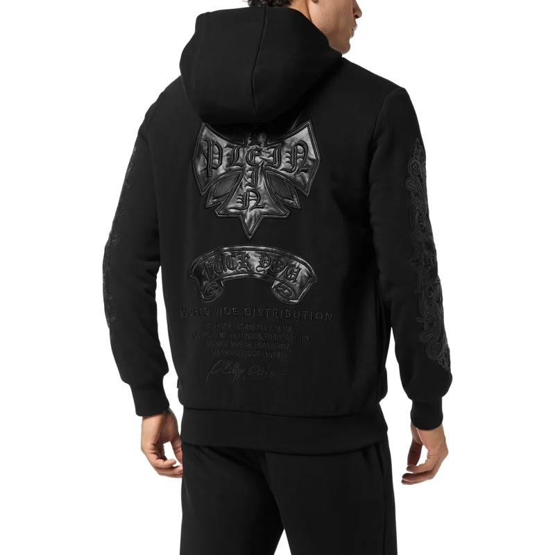 Philipp Plein Top Hoodie Sweatjacket Chrome schwarz(Image 2)