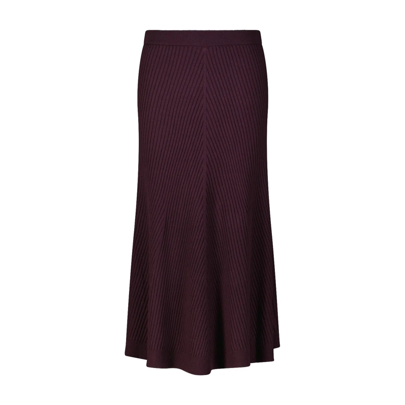 Victoria Beckham Jupe midi Ripped-Strick Midirock Dunkellila