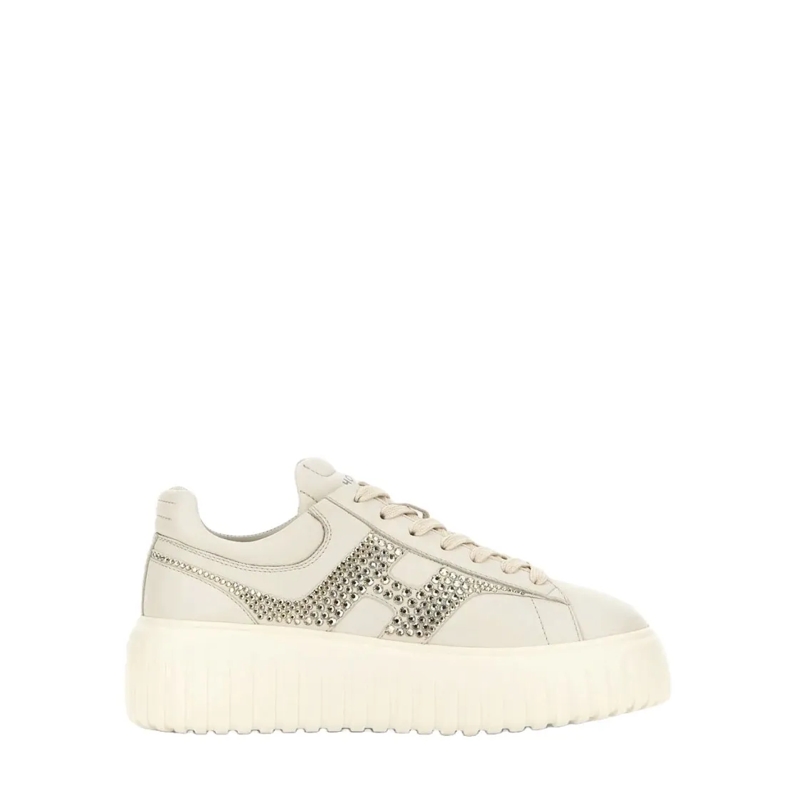 Hogan Lage-top sneaker H-Stripes H Strass Sneakers With Crystal Embellish Neutrals