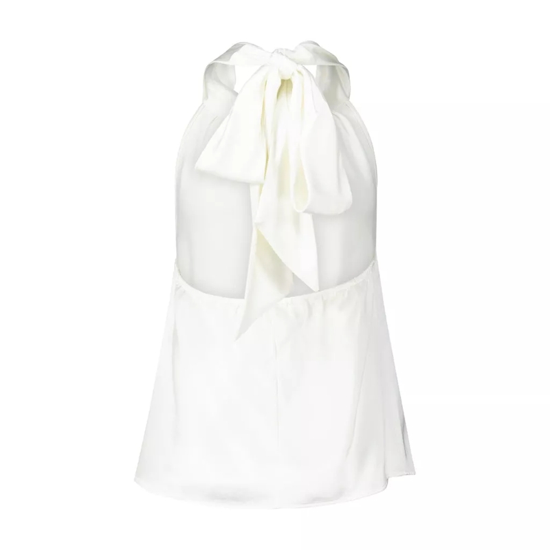 Hugo  Top Charloti in Satin-Optik mit Bindeband Weiß(Image 2)