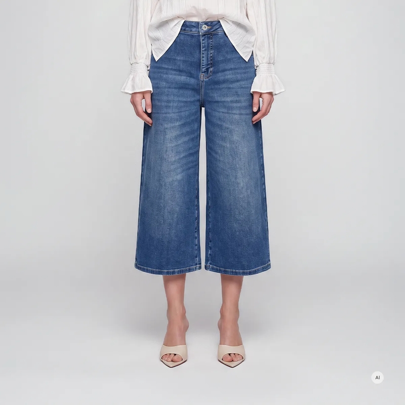 Marc Aurel Ausgestellte Jeans Jeans im Culotte-Stil blau(Image 3)