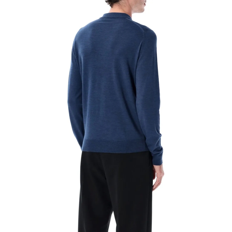 John Smedley Polo Belper Extra Fine Merino Wool Polo Shirt Black