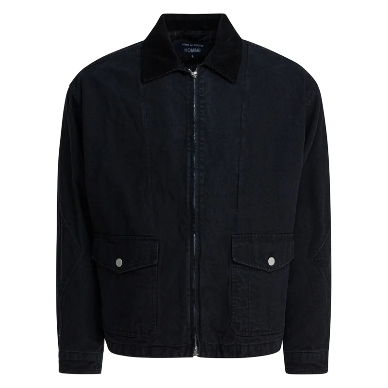 Comme des Garcons  Black Denim Jacket With Fitted Sleeves And Metal Z Black
