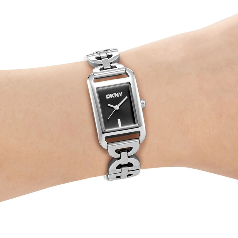 DKNY Quarzuhr Quarzuhr Open Link Square Watch silber(Image 5)