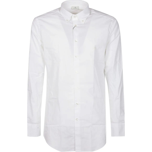 Etro Legere Oberteile Fuji Botton Down Logo Slim Shirt White weiß