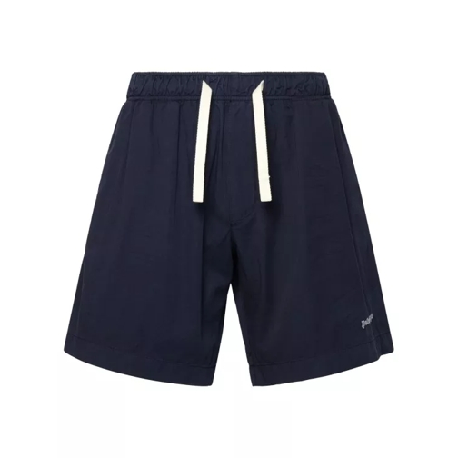 Palm Angels Navy Cotton Bermuda Shorts Blue 